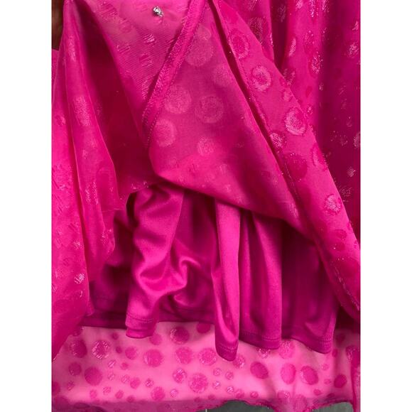 Taylor Women's Bias Cut V-Neck Chiffon Long Sleeve Midi Dress Pink Sz 12 - Picture 9 of 11